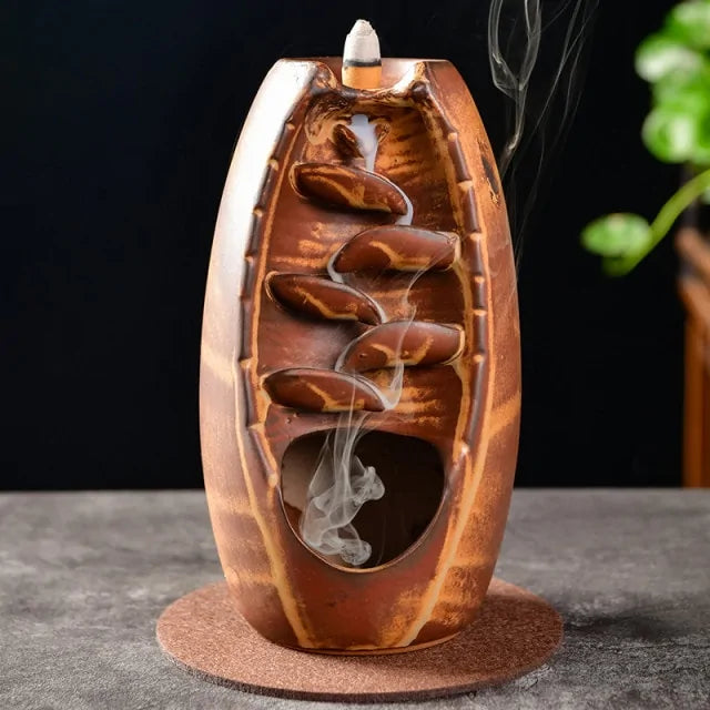 Ceramic Waterfall Incense Burner